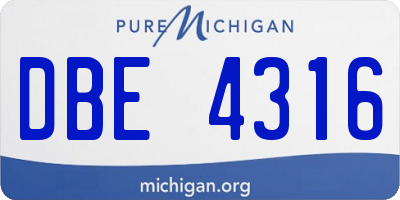 MI license plate DBE4316
