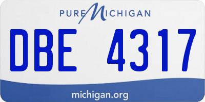 MI license plate DBE4317