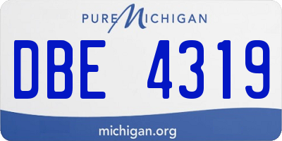 MI license plate DBE4319