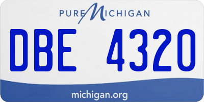 MI license plate DBE4320