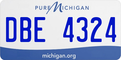 MI license plate DBE4324
