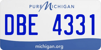 MI license plate DBE4331