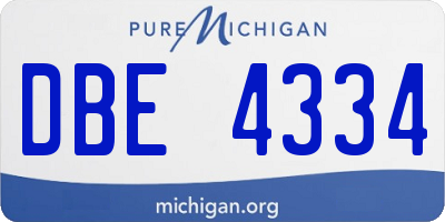 MI license plate DBE4334