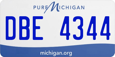 MI license plate DBE4344