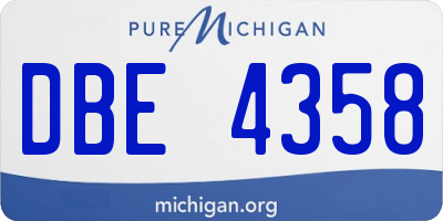 MI license plate DBE4358