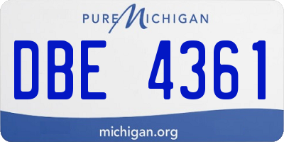 MI license plate DBE4361