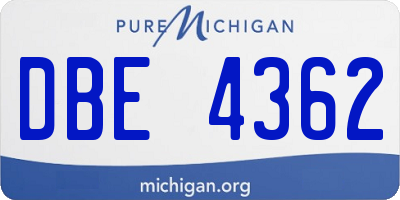 MI license plate DBE4362