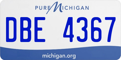 MI license plate DBE4367