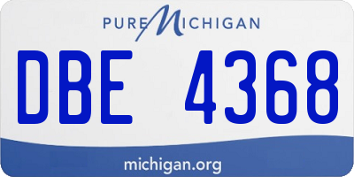 MI license plate DBE4368