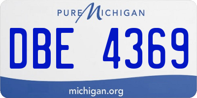 MI license plate DBE4369