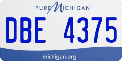 MI license plate DBE4375
