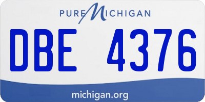 MI license plate DBE4376