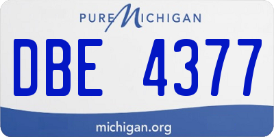 MI license plate DBE4377