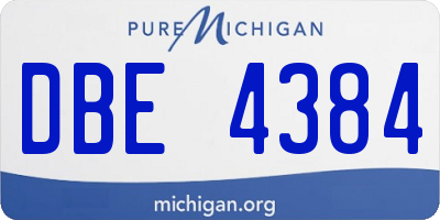 MI license plate DBE4384