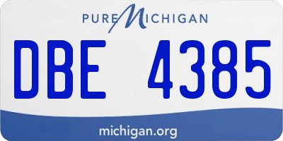 MI license plate DBE4385