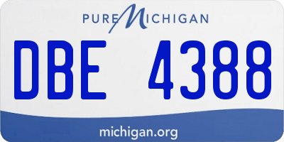 MI license plate DBE4388