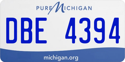 MI license plate DBE4394