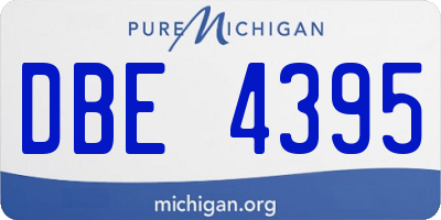 MI license plate DBE4395