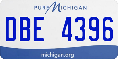 MI license plate DBE4396