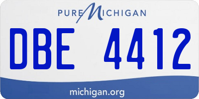 MI license plate DBE4412