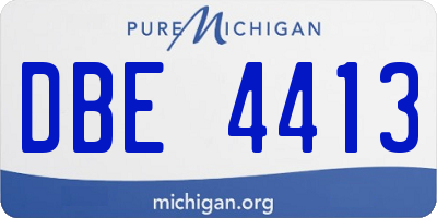 MI license plate DBE4413