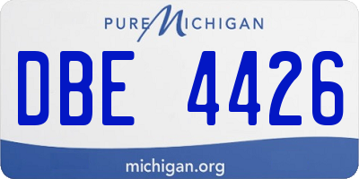 MI license plate DBE4426