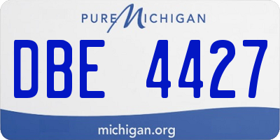 MI license plate DBE4427