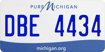 MI license plate DBE4434