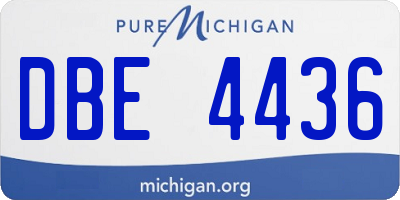 MI license plate DBE4436
