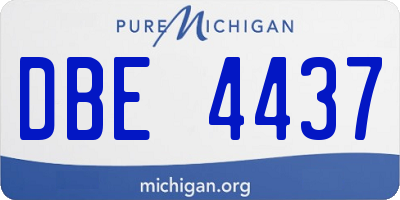 MI license plate DBE4437