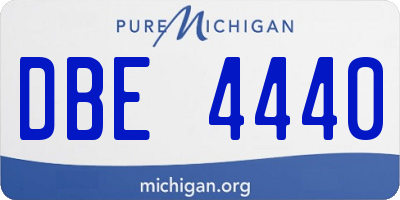 MI license plate DBE4440