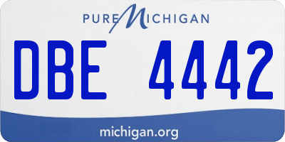 MI license plate DBE4442