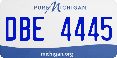 MI license plate DBE4445
