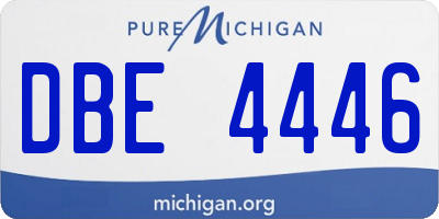 MI license plate DBE4446