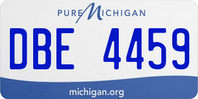 MI license plate DBE4459