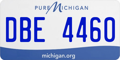 MI license plate DBE4460