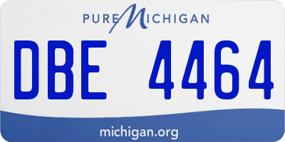 MI license plate DBE4464