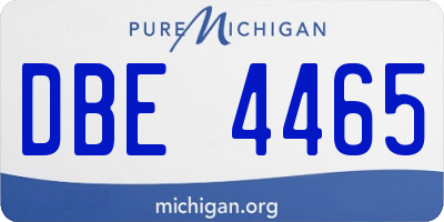 MI license plate DBE4465