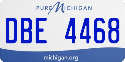 MI license plate DBE4468