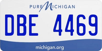 MI license plate DBE4469