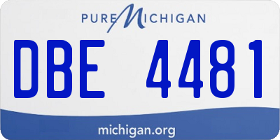 MI license plate DBE4481