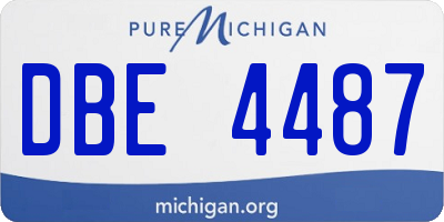 MI license plate DBE4487