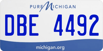 MI license plate DBE4492