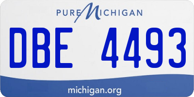 MI license plate DBE4493