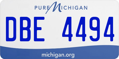 MI license plate DBE4494