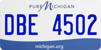MI license plate DBE4502
