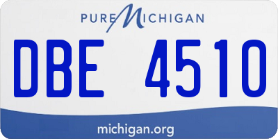 MI license plate DBE4510