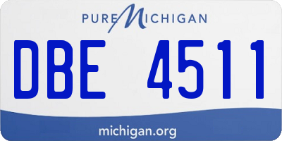 MI license plate DBE4511
