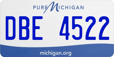 MI license plate DBE4522