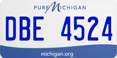 MI license plate DBE4524
